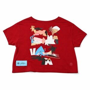 Lululemon x Justin Broadbent Cropped Graphic Tee Red Women’s Size 6